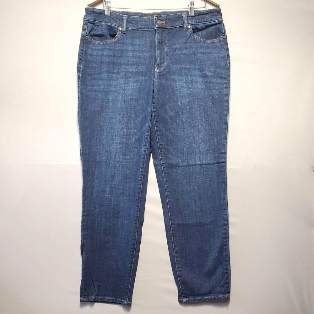 Talbots Flawless Five-Pocket Boyfriend Jeans Womens 12 Blue Stretch Denim Pants